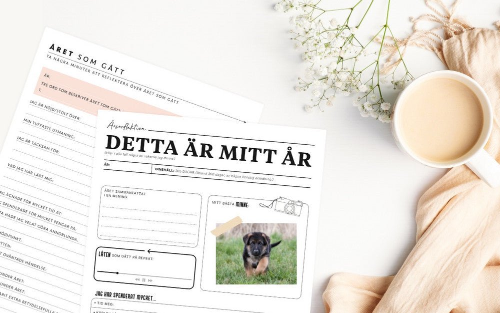 Året som gått - reflektionsmall - Personal Planner