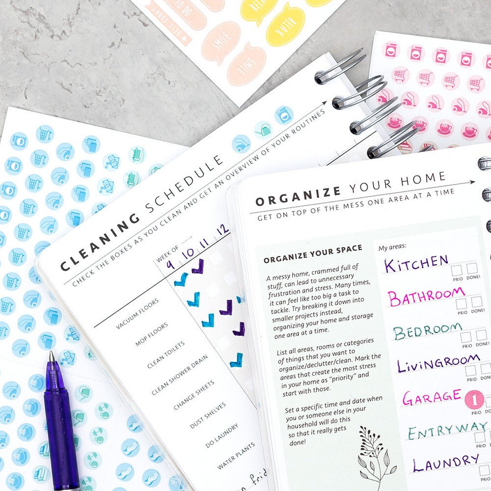 Roligare städning med våra nya sidor Ordning & Reda + Freebie för hela familjen - Personal Planner