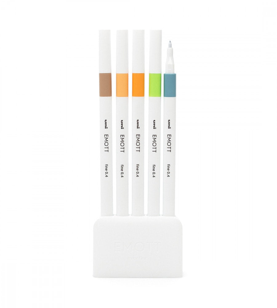 penna fineliner uni emott set no 6 nature 5-pack (emott) nature