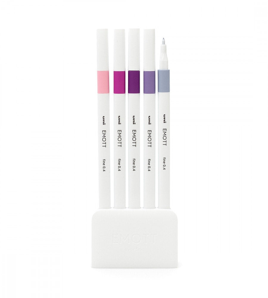 penna fineliner uni emott set no 7 floral 5-pack (emott) floral