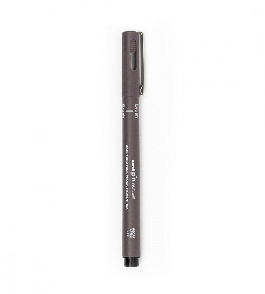 penna penselpenna uni pin brush - gra (uni-pin-fine-line) dark grey