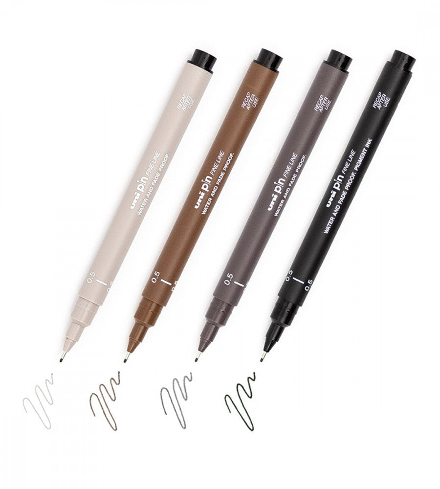 paket fineliner uni pin 4-pack (pennor) multicolor