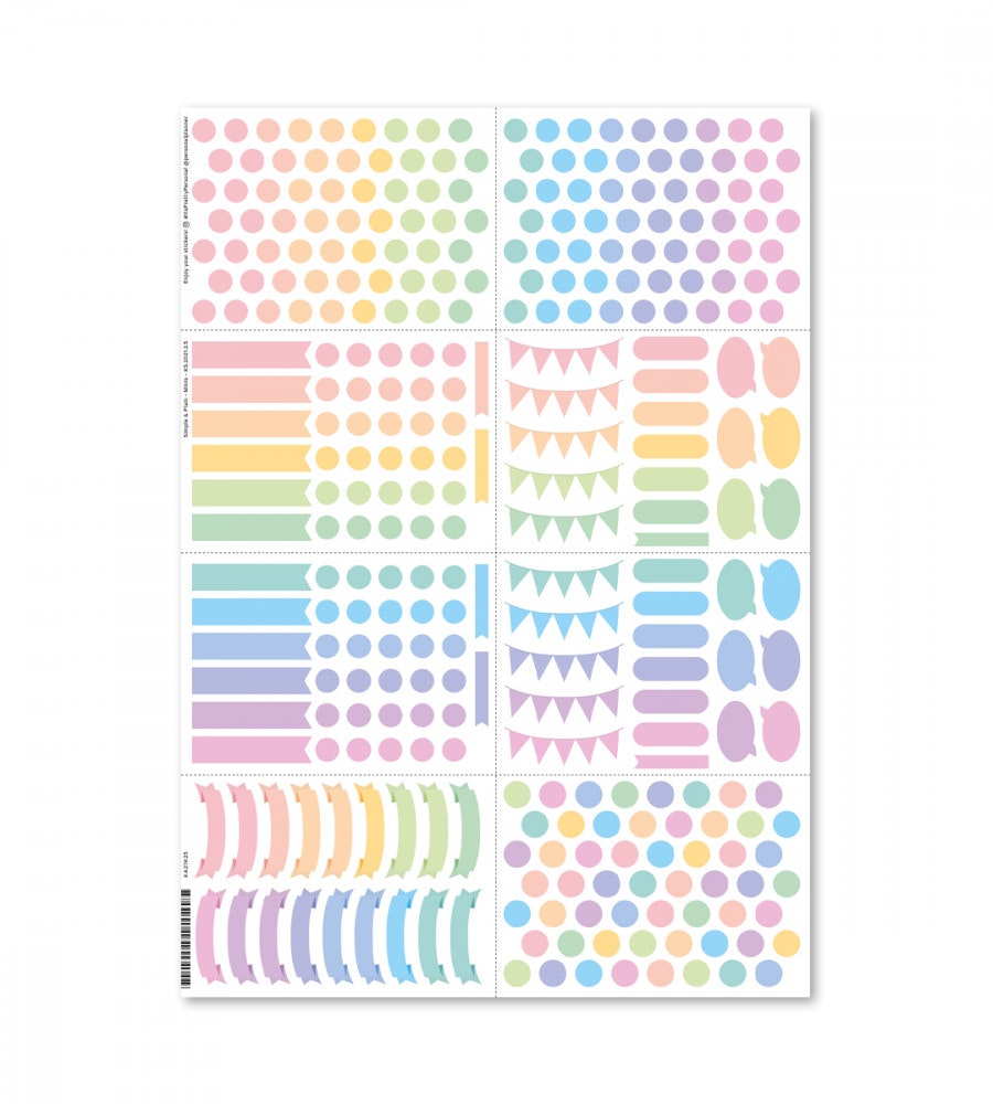 klistermarke klistermärken plain & simple (minis) - pastell (minis) multicolor