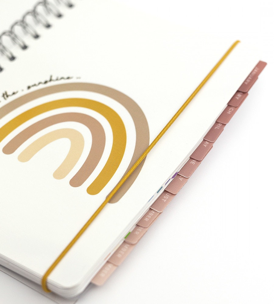 klistermarke månadsflikar fab tabs - brun/rosa (tabs) dusty pink