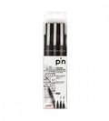 pennor fineliner uni pin 3-pack (0.1, 0.3, 0.5) - svart (3-pack) svart
