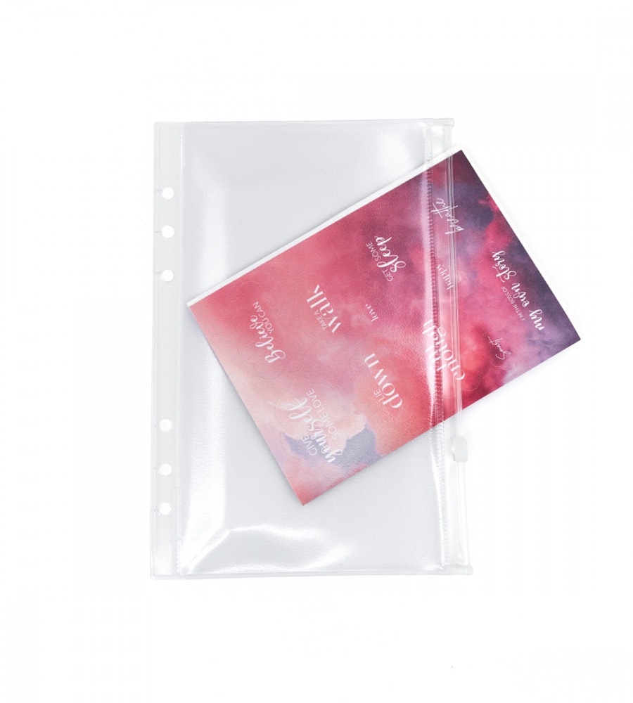 plastficka plastficka till systemkalender - storlek a5 - med zip (systemkalender)