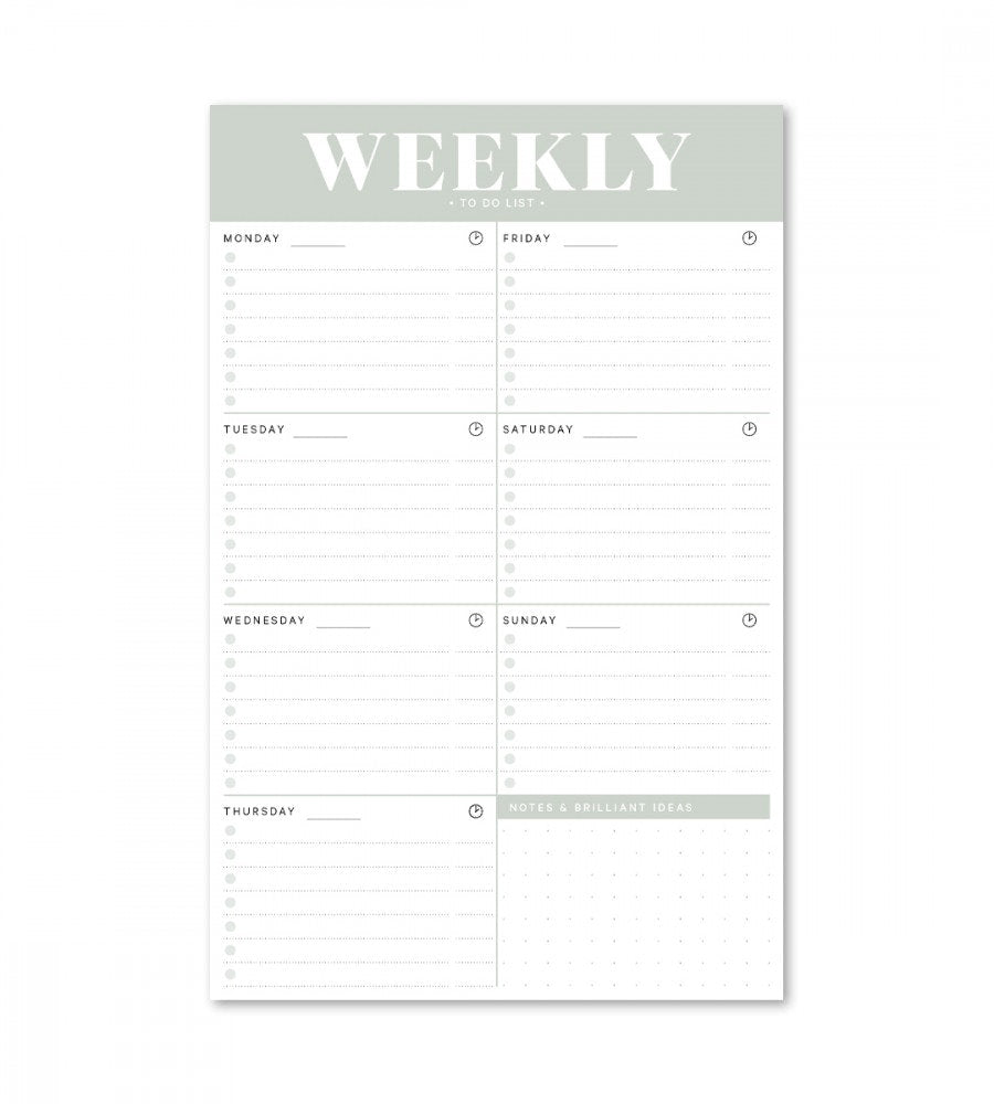 block anteckningsblock weekly to do list a5 - grön (a5) grön