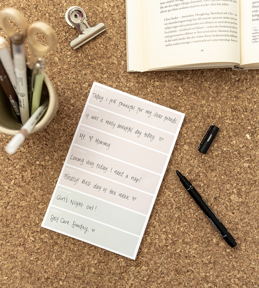 block anteckningsblock weekly a5 - beige (a5) beige