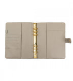 fodral ringpärm till systemkalender - storlek a5 - grå/beige (a5) grå/beige
