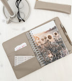 fodral almanacksfodral konstläder - storlek a5 - grå/beige (konstlader) grå/beige