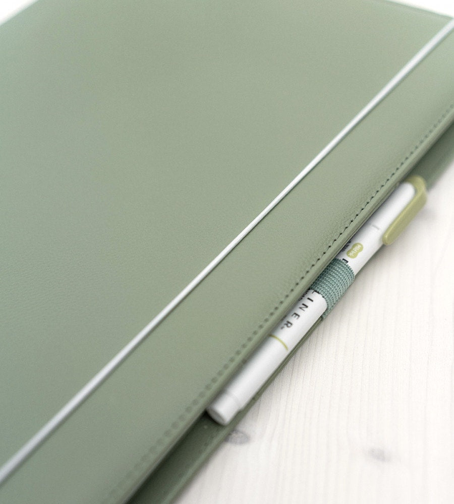 fodral almanacksfodral konstläder - storlek a4 - grön (konstlader) grön