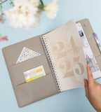 fodral almanacksfodral konstläder - storlek a4 - grå/beige (konstlader) grå/beige