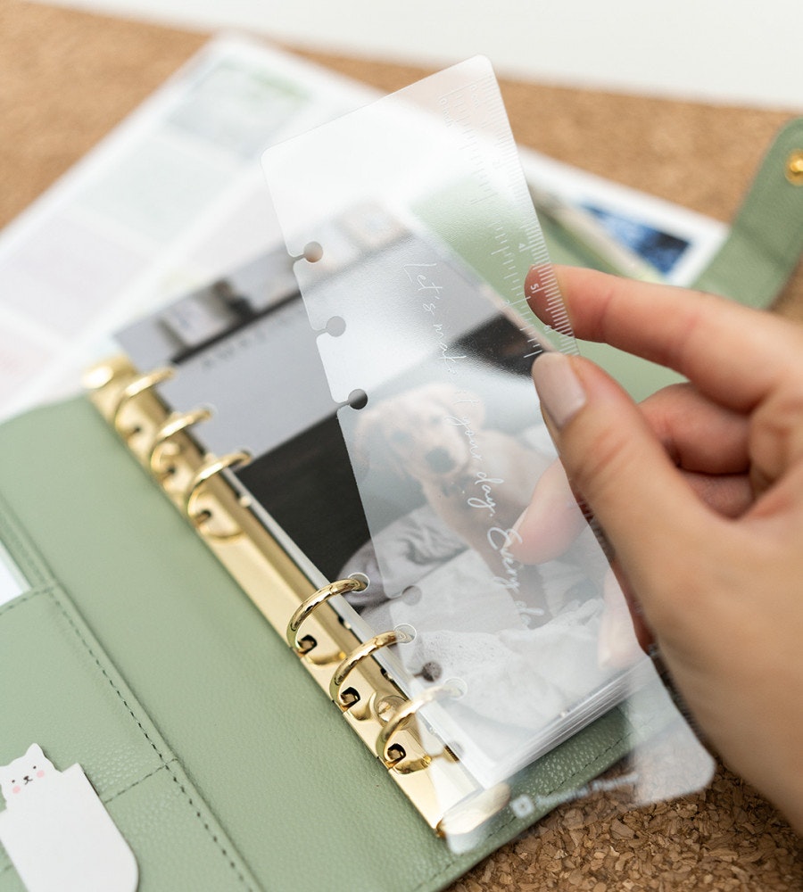 linjal linjal till systemkalender - storlek personal - transparent (bokmarke) transparent