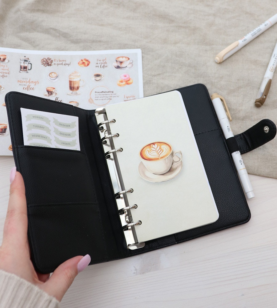 fodral ringpärm till systemkalender - storlek personal - svart (personal) svart