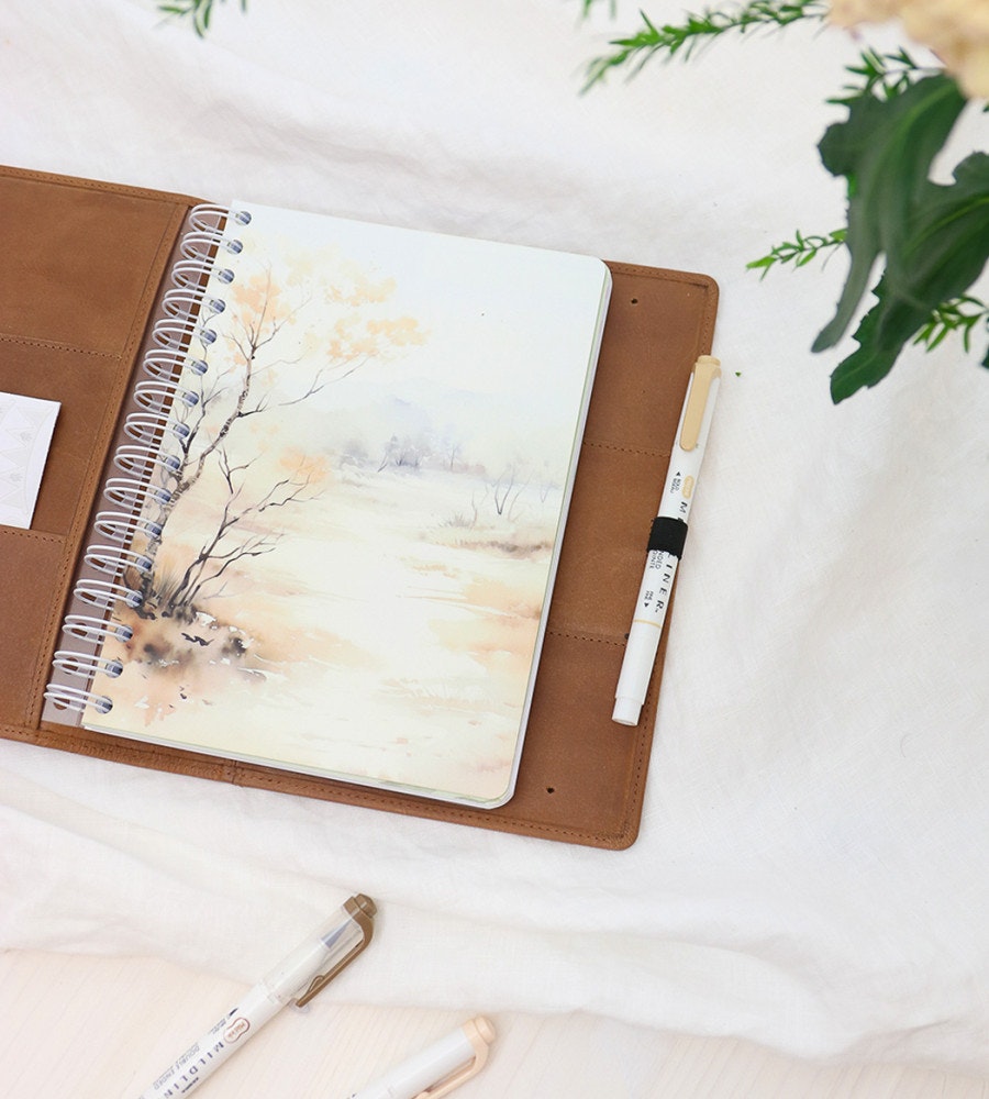 fodral almanacksfodral läder - storlek a5 - cognac (kalvskinn) cognac