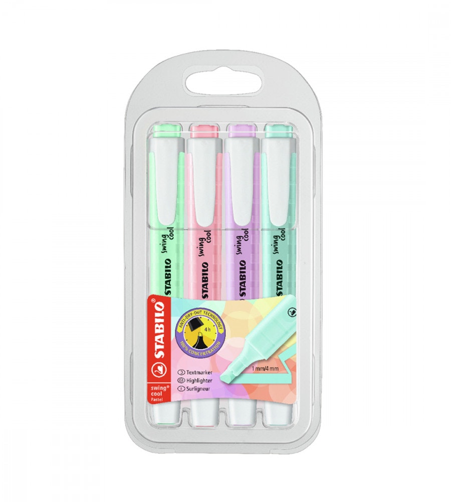 penna Överstrykningspennor stabilo swing cool pastel colors 4-pack (stabilo) flerfärgad