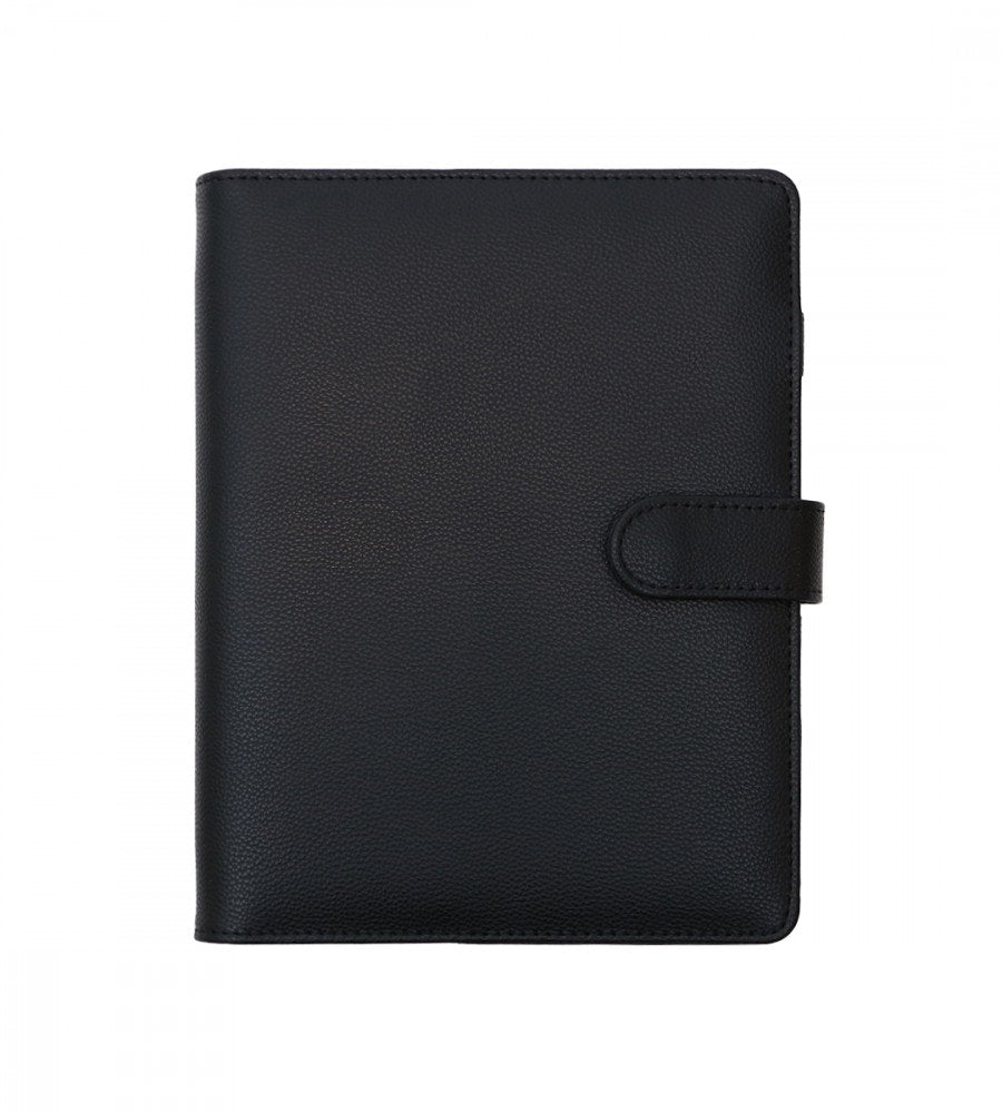 fodral ringpärm till systemkalender - storlek a5 - svart - struktur (a5) svart