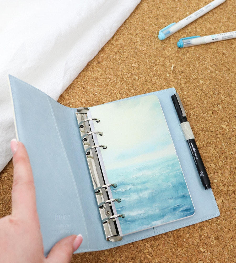 fodral ringpärm filofax domino soft personal organiser - pale blue (personal) pale blue