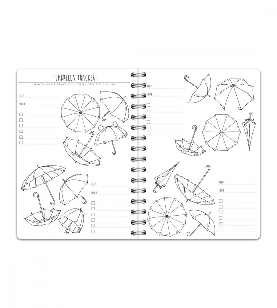 a5 personlig bullet journalbok - storlek a5 - spiralbunden (anteckningsbok)