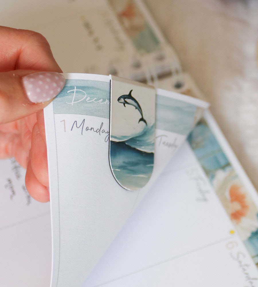 magnetbokmarken magnetbokmärken ocean stories 3-pack (gem) blå