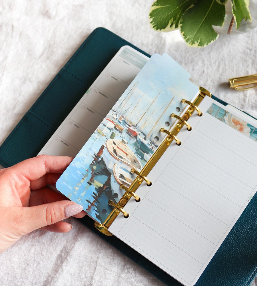 flikar flikar ocean stories till systemkalender - storlek a5 och personal (systemkalender) blå / brun