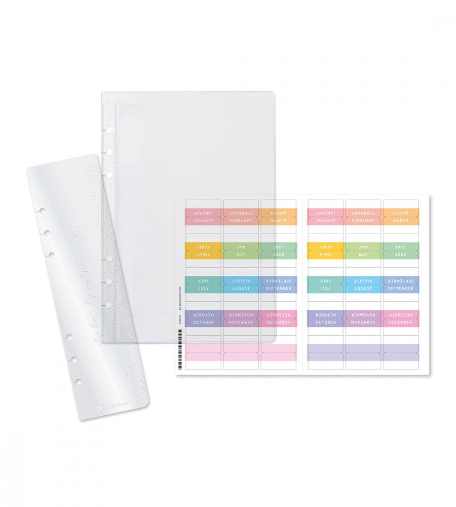 paket kit get organised  till systemkalender - storlek a5 (tabs) pastell