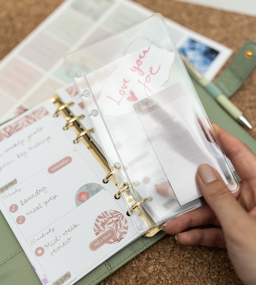 paket kit get organised till systemkalender - storlek personal (tabs) pastell