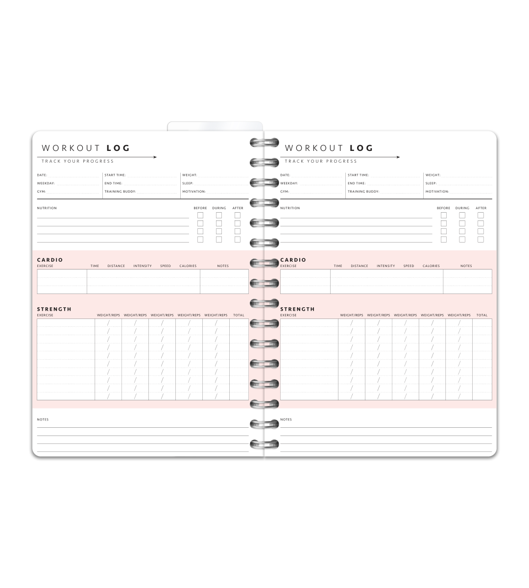 Spiralbindning A5 - Träningskalender
