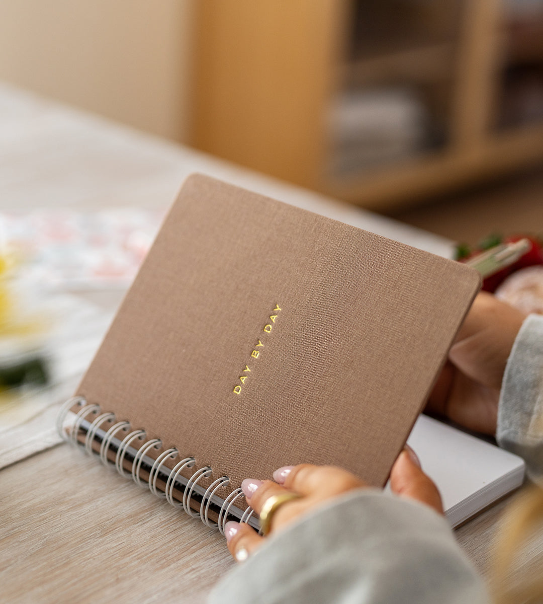 Notebook Brown Canvas - Spiralbindning A5
