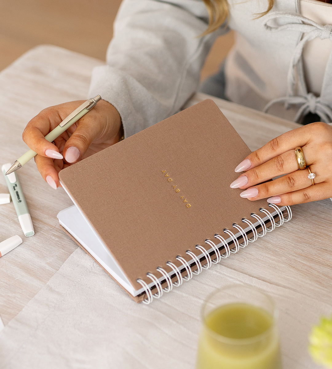 Notebook Brown Canvas - Spiralbindning A5