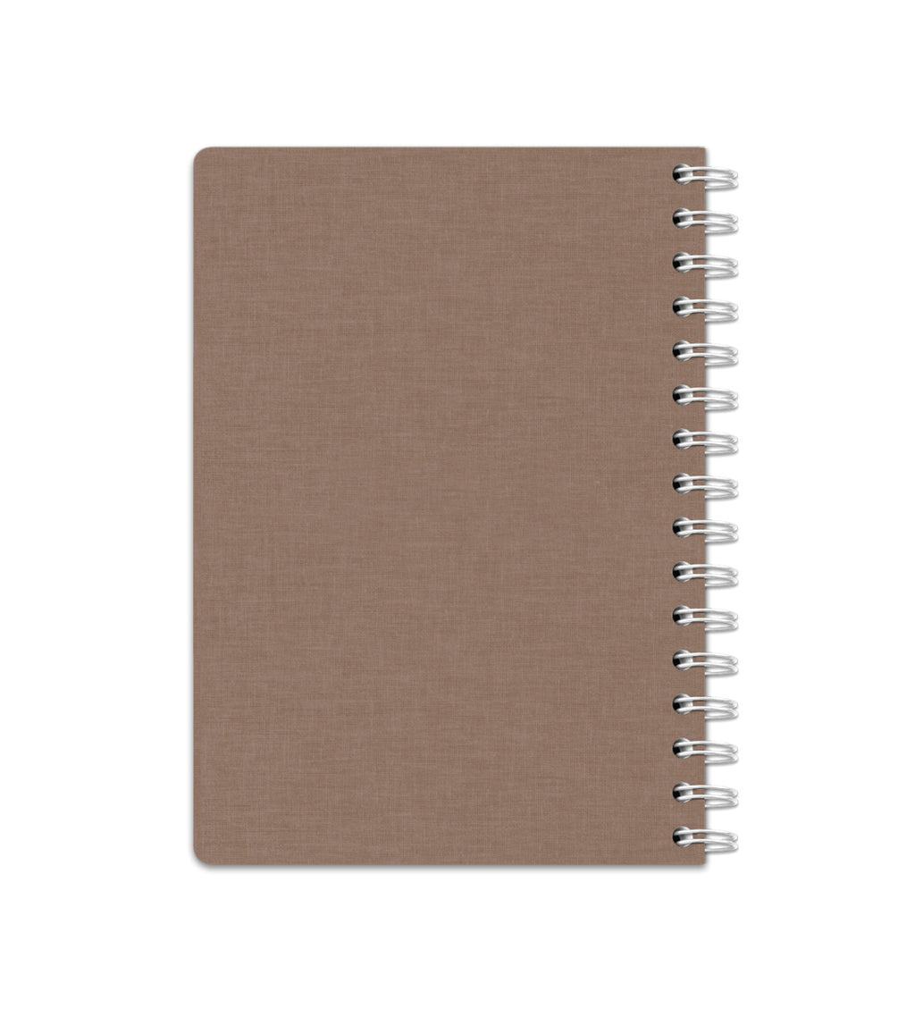 Notebook Brown Canvas - Spiralbindning A5