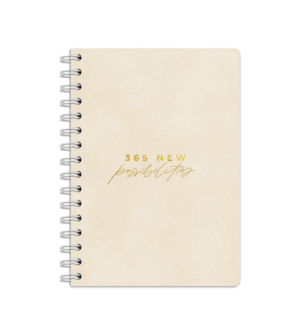 Notebook Creme Suede - Spiralbindning A5