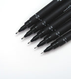 Fineliner - Uni Pin 5-pack - svart