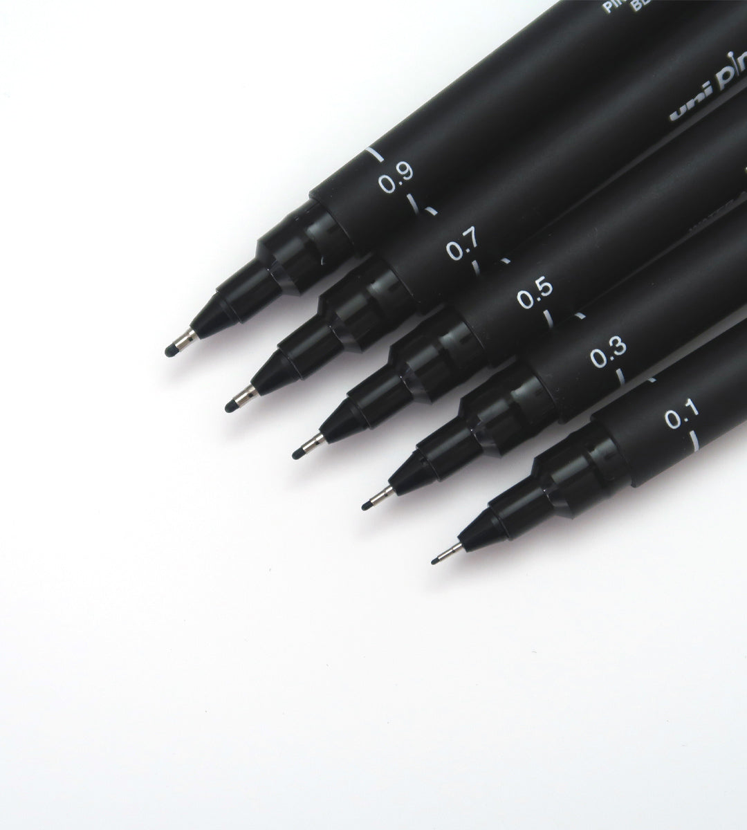 Fineliner - Uni Pin 5-pack - svart