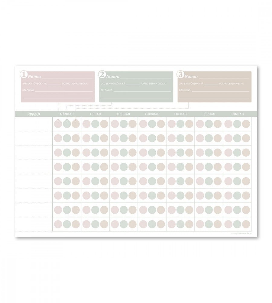 Belöningsschema för barn - Personal Planner