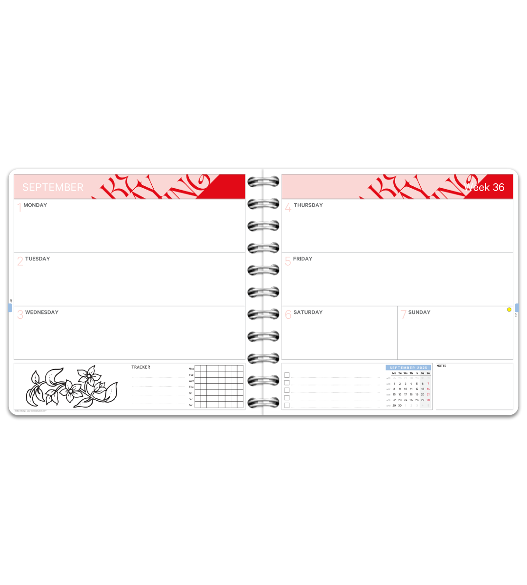 Almanacka - Spiralbindning Mellan