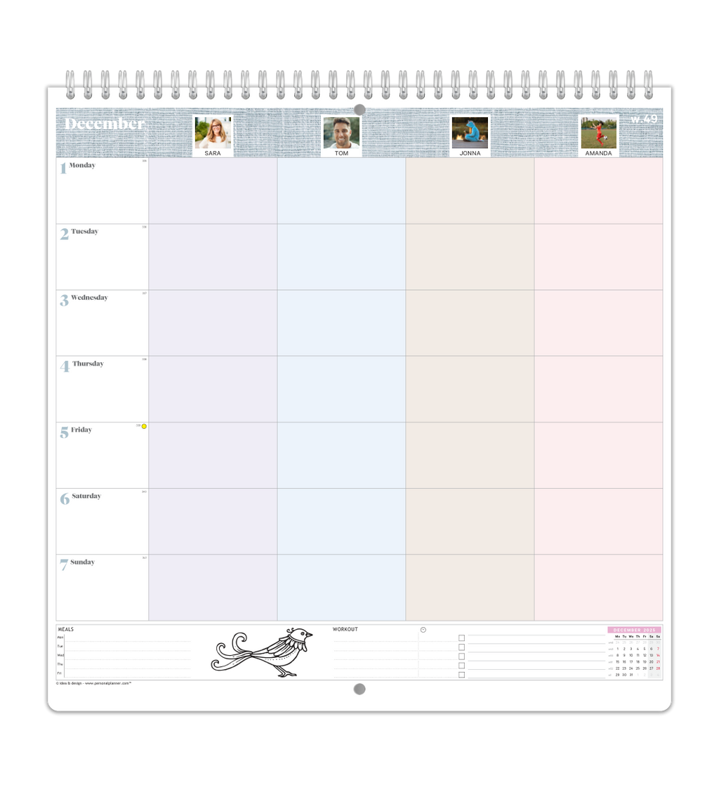 Familjekalender - Veckoöversikt