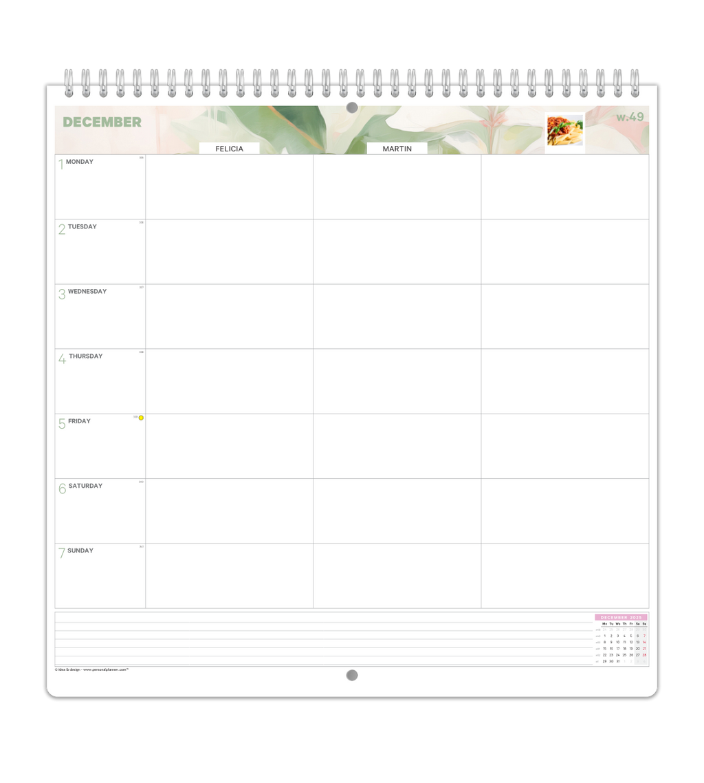 Familjekalender - Veckoöversikt