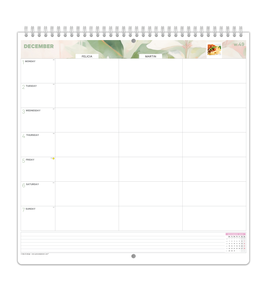 Familjekalender - Veckoöversikt