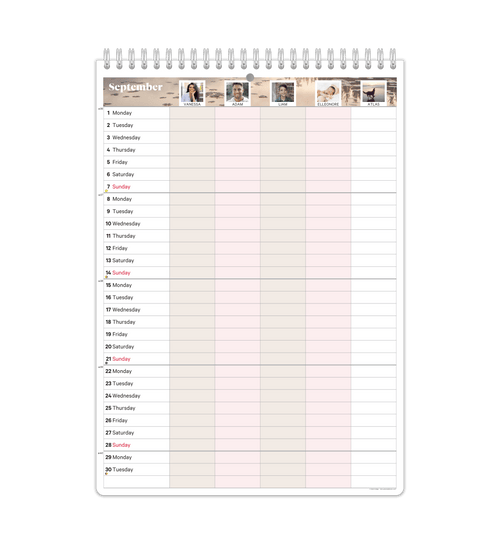 Familjekalender - Månadsöversikt - Personal Planner