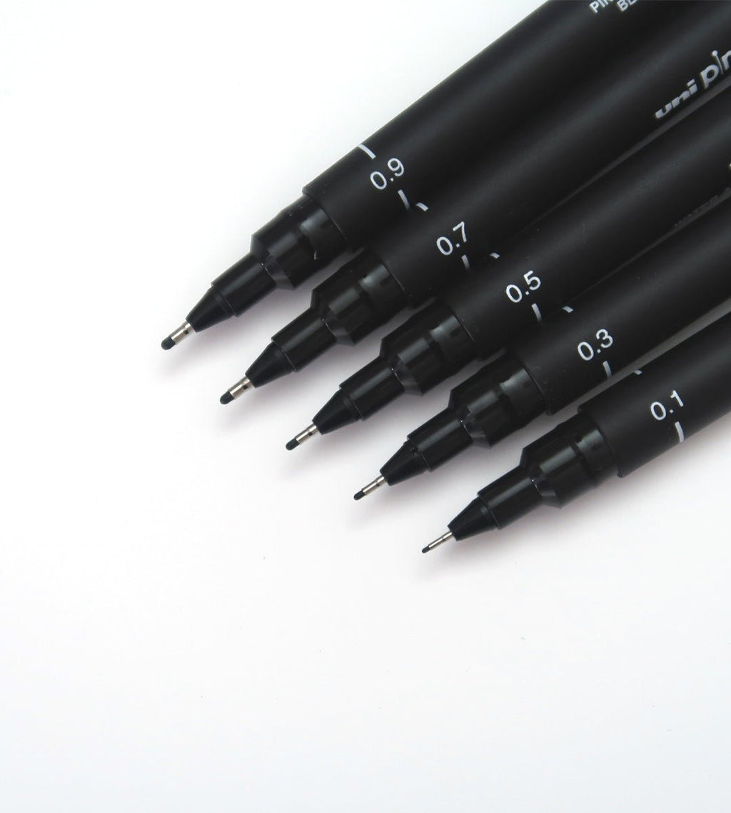 Fineliner - Uni Pin 5-pack - svart - Personal Planner