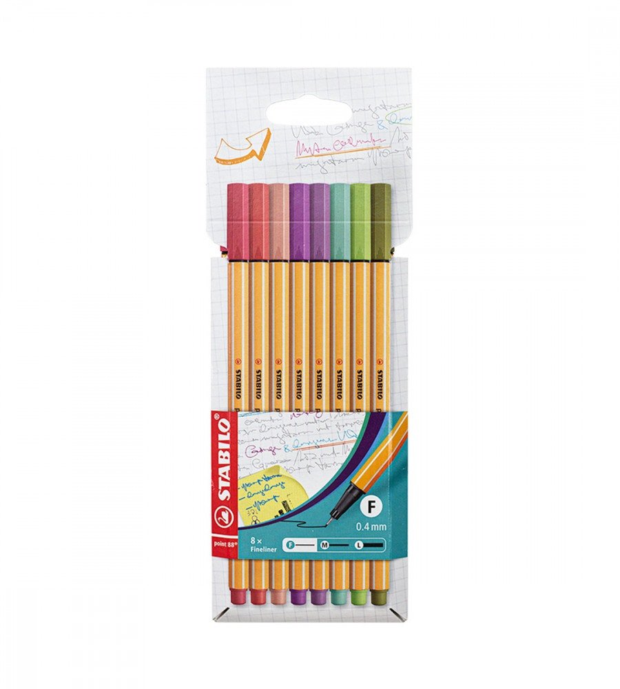 Fineliners - Stabilo Point 88 Trend 8-pack - Personal Planner
