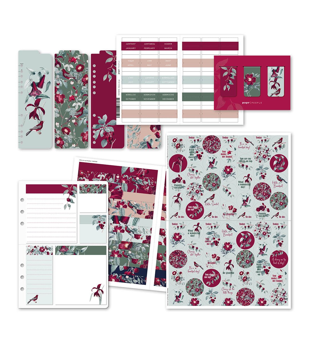 Kit - Cherry me up till systemkalender - storlek A5 - Personal Planner