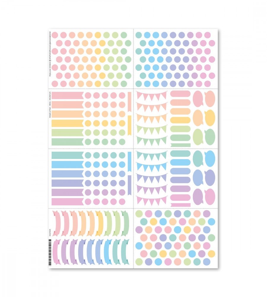 Klistermärken - Plain & Simple (Minis) - pastell - Personal Planner