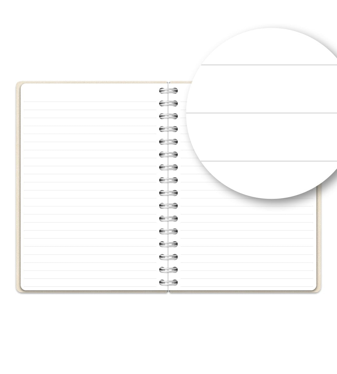 Notebook Creme Suede - Spiralbindning A5 - Personal Planner
