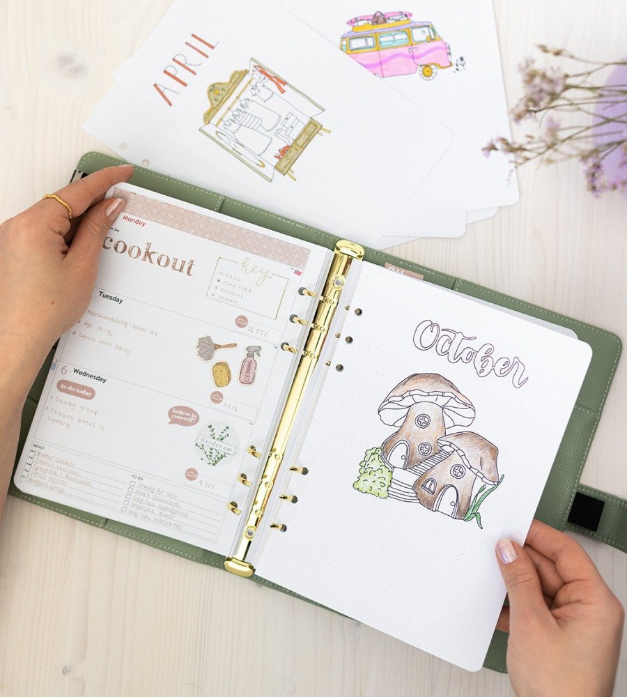 Refillsidor - Månadens mål 12-pack till systemkalender - storlek A5 - Personal Planner