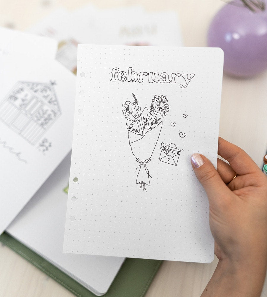Refillsidor - Månadens mål 12-pack till systemkalender - storlek A5 - Personal Planner