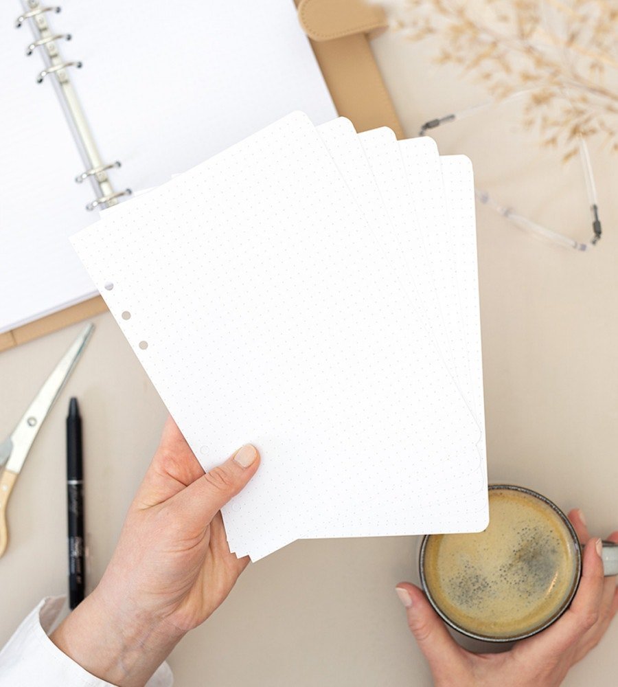 Refillsidor - Punkt-rutor 12-pack till systemkalender - storlek A5 - Personal Planner