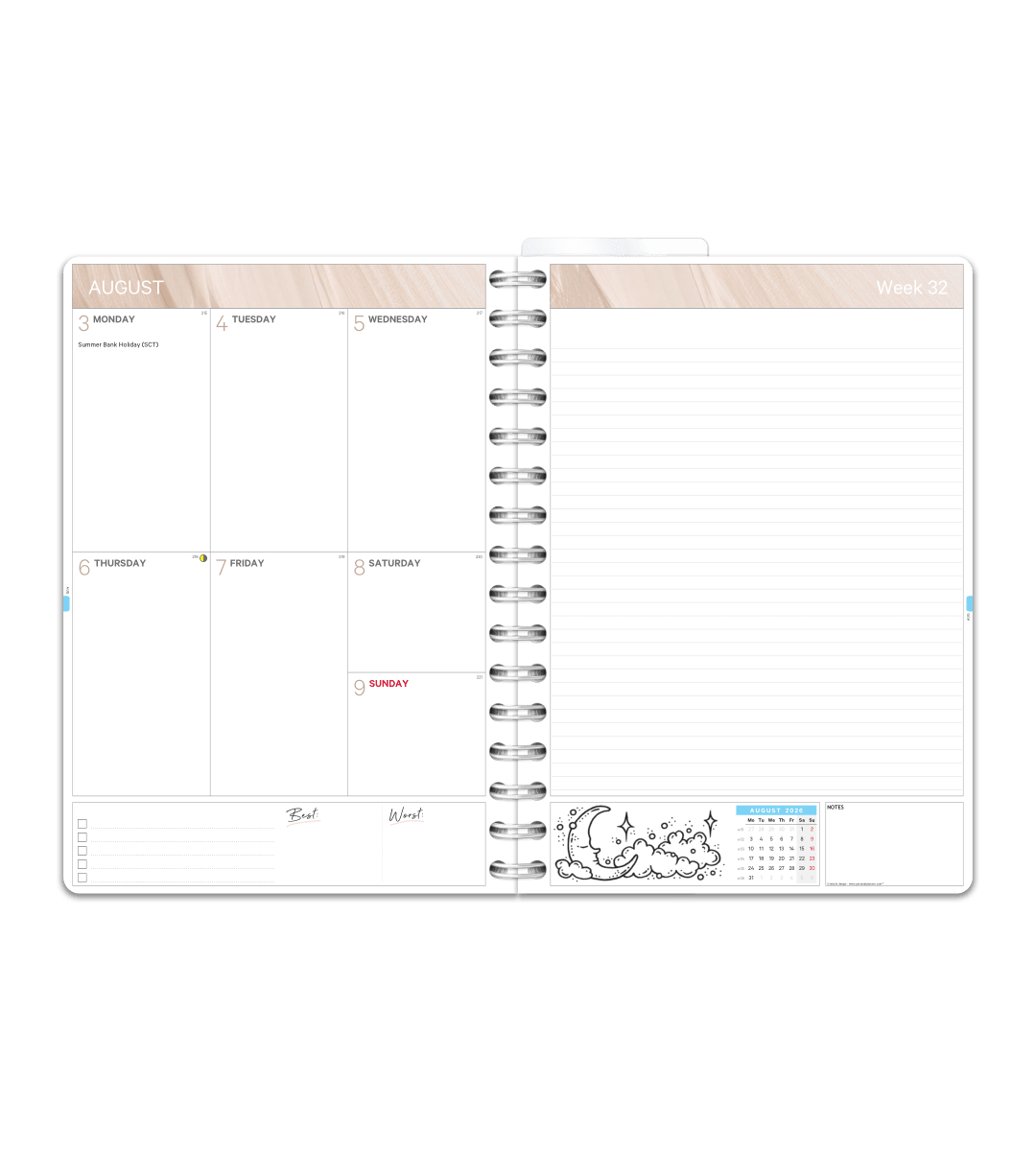 Spiralbindning A5 - Studentkalender - Personal Planner