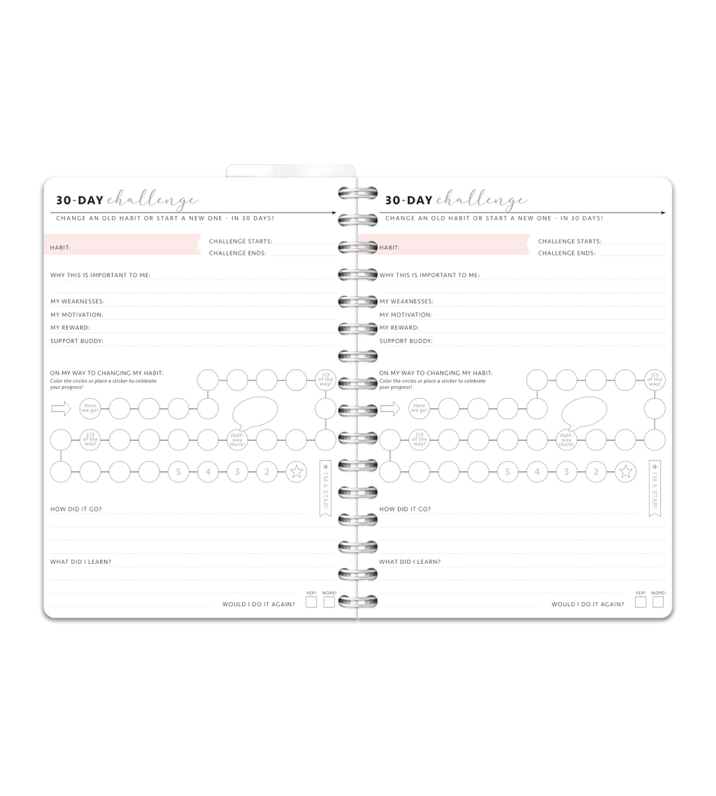 Spiralbindning A5 - Träningsdagbok - Personal Planner
